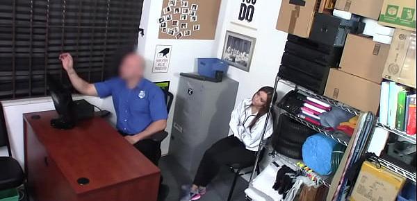  Watch this horny security officer bangs Latina MILF shoplifter Havana Bleu inside the office.